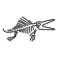 Dimetrodon skeleton drawing representing prehistoric life and paleontology vector