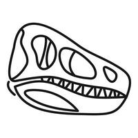 Dinosaur skull fossil showing sharp teeth and eye sockets vector