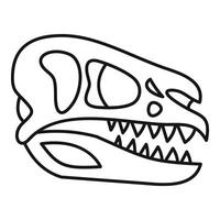 Dinosaur skull fossil showing sharp teeth and eye sockets vector