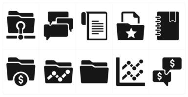 A set of 10 web marketing icons as share folder, chat, document vector