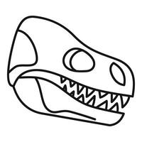 Dinosaur skull fossil showing sharp teeth and eye socket vector