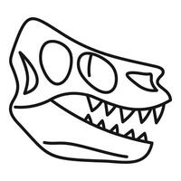 Dinosaur skull showing sharp teeth and large eye sockets vector