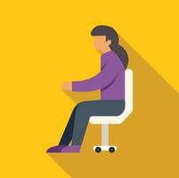 Office worker sitting on modern chair with yellow background vector
