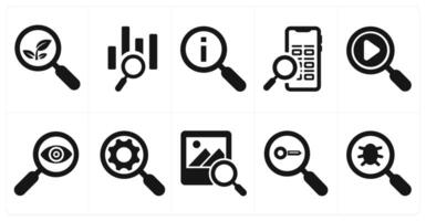 A set of 10 web marketing icons as ecology, data search, search info vector