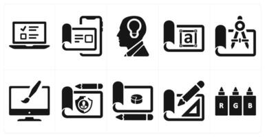 A set of 10 web marketing icons as user details, creativity, style vector