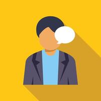 Businessman speaking with speech bubble showing communication and talking vector