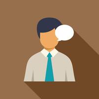 Businessman talking with speech bubble showing communication vector