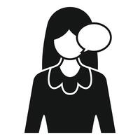 Businesswoman speaking with speech bubble showing communication and dialogue vector