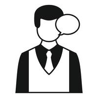 Businessman talking with speech bubble, effective communication in corporate setting vector
