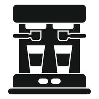 Double coffee machine making two cups of coffee vector