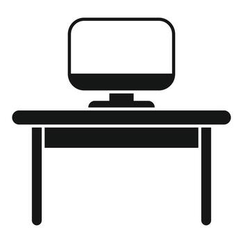 Modern office desk with computer displaying working progress vector