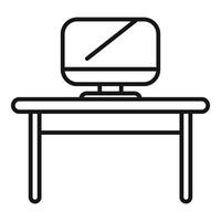 Computer standing on office desk symbolizing working from home vector