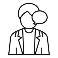 Businessman speaking with speech bubble, effective communication in corporate setting vector