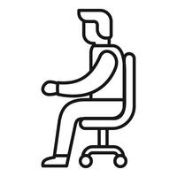 Office worker sitting on a wheeled chair working on a computer vector