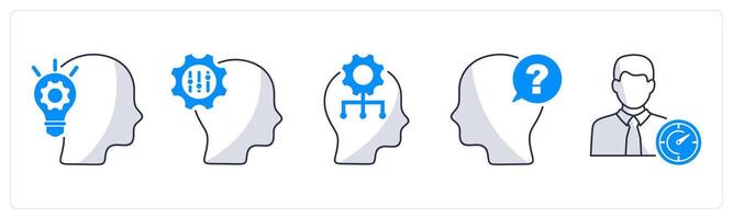 A set of 5 business icons as creativity, adaptability, critical thinking vector