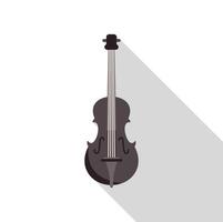 Cello string instrument with long shadow casting a dramatic silhouette vector