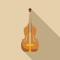 Large double bass showing its strings and bridge on beige background vector