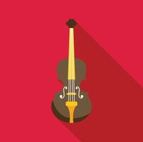 Classical violin string instrument on red background vector