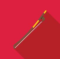 Violin bow lying on vibrant red background with long shadow vector