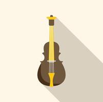 Brown cello with yellow strings and tuning pegs creating music vector