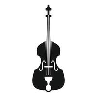 Black cello silhouette representing classical music and string instruments vector