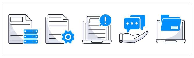 A set of 5 business icons as business data, content development, business information vector