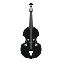 Contrabass showing its strings and sound holes standing in a white background vector