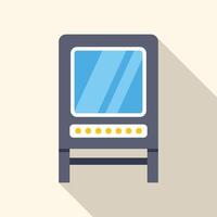 Ticket machine validating tickets with touch screen and illuminated buttons vector