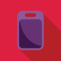 Purple cutting board with rounded corners on red background vector