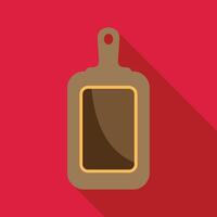 Wooden cutting board on red background with long shadow vector