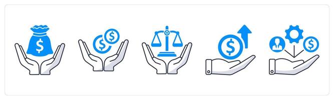 A set of 5 business icons as saving money, savings, business ethics vector