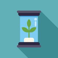 Small plant growing inside a test tube in a laboratory experiment vector