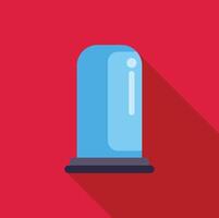 Flashing police light rotating on red background vector