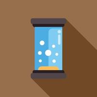 Water purification system filtering drinking water with bubbles rising in cylinder, vector