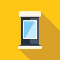 Interactive kiosk showing blank screen displaying information on yellow background vector