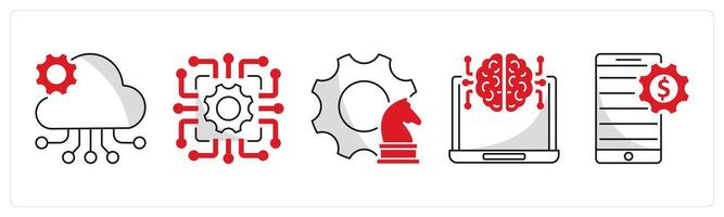 A set of 5 blockchain icons as saas, technology, strategy vector