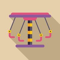 Carousel swing ride spinning at the amusement park vector