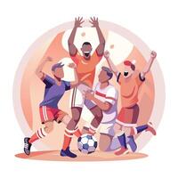 A man playing frisbee game, a flat style illustration vector