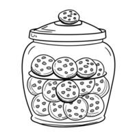 Cookie jar with cookies coloring page vector
