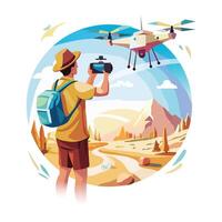 Camping illustration in flat style vector