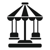 Carousel swing ride with striped canopy representing amusement park fun vector