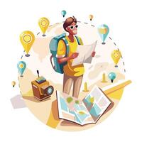 Joyful Activities Flat Style Illustrations vector