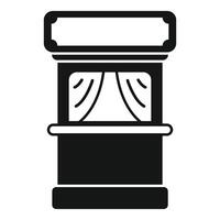 Ticket office booth with curtains and empty sign for entertainment events vector