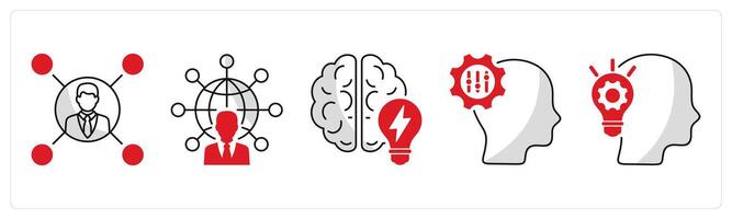 A set of 5 business icons as affiliate business, communication and network, brainstorming vector