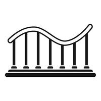 Rollercoaster track making curves on white background vector