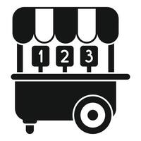 Street food cart offering different menu options with numbers vector