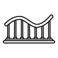 Rollercoaster track making curves and dips on white background vector