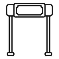 Metal detector gate with empty sign for security check vector