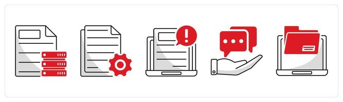 A set of 5 business icons as business data, content development, business information vector