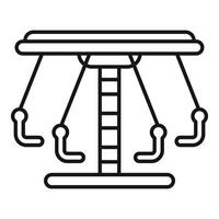 Carousel swing ride with hanging seats and ladder providing entertainment for children in playground vector